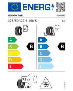 GOODYEAR 375/50 R22.5 FUELMAX S ENDURANCE 158K M+S 3PSF TL