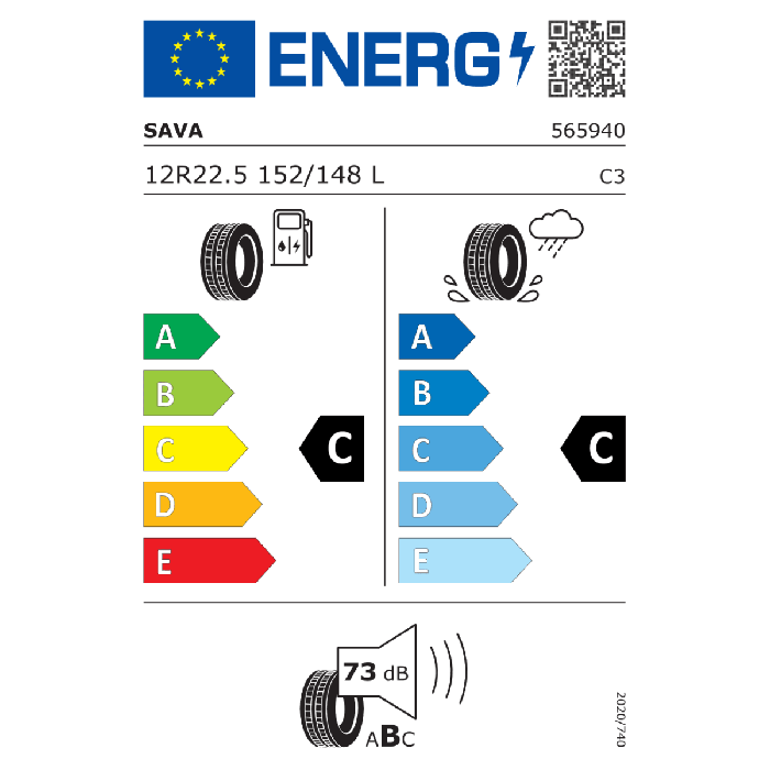 SAVA 12 R22.5 AVANT A3 PLUS 152/148L TL