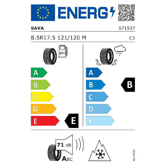 SAVA 8.5 R17.5 TAMAR PLUS 121/120M M+S 3PSF TL