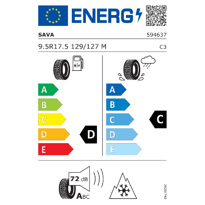 SAVA 9.5 R17.5 TAMAR PLUS 129/127M M+S 3PSF TL